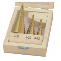 مته کاجی هرمی مخروطی سه عددی جعبه چوبی